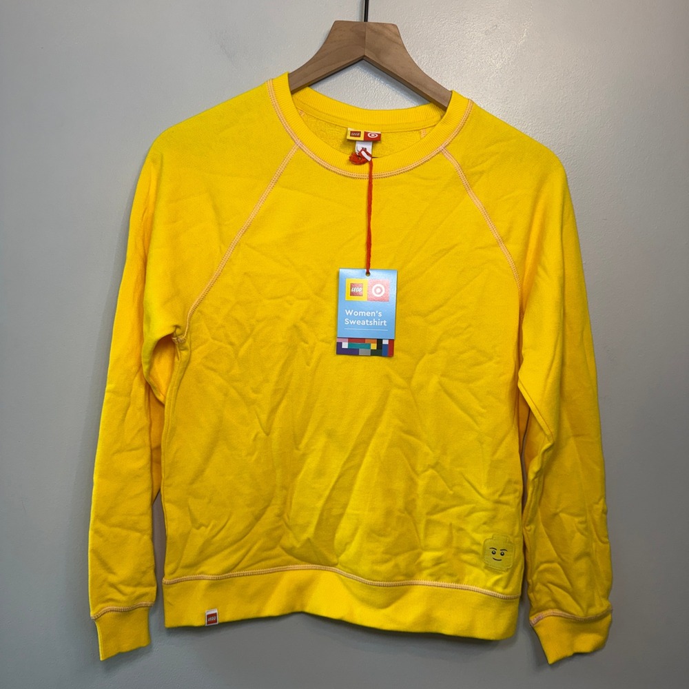 LEGO x Target Women's Yellow Raglan Pullover Sweatshirt Minifigure X-Small NWT